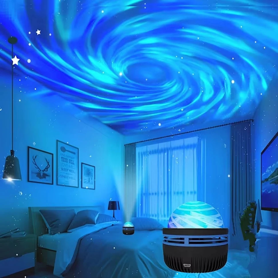 Proyector de Estrellas Galaxy — Olas de Océano y 7 Colores para Habitación