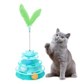 Interactive 3-Layer Cat Toy Tower - Rotating Ball & Feather Play Station
