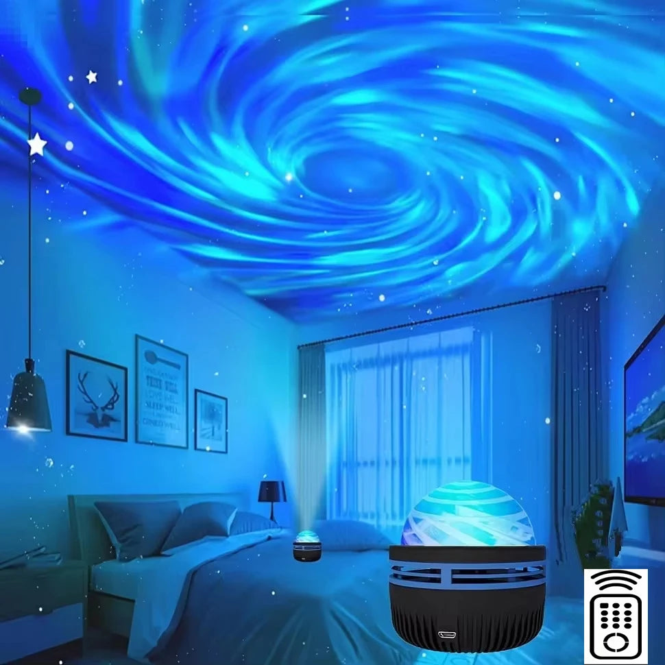 Proyector de Estrellas Galaxy — Olas de Océano y 7 Colores para Habitación