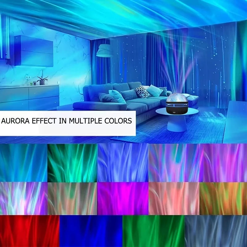 Proyector de Estrellas Galaxy — Olas de Océano y 7 Colores para Habitación