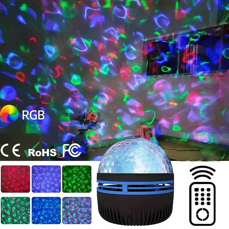 Proyector de Estrellas Galaxy — Olas de Océano y 7 Colores para Habitación