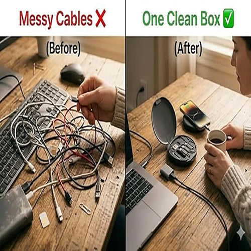 60W USB-C Fast Charging Cable Set - 3 in 1 Travel Organizer Kit