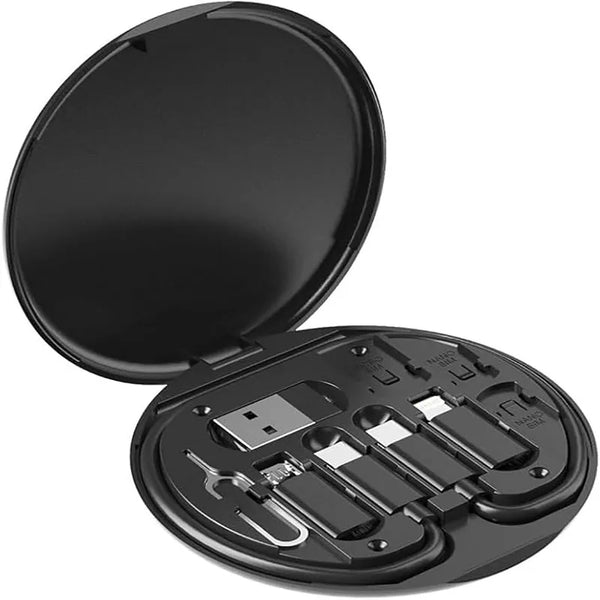 Kit Cable USB-C 60W 3 en 1 con Estuche Organizador de Viaje